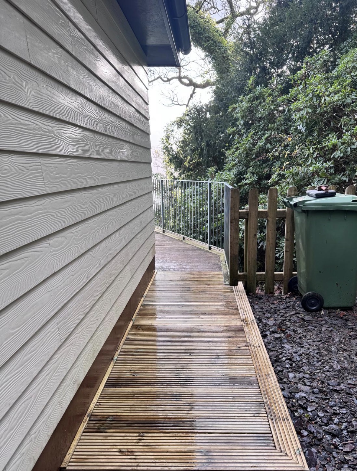 Fresh timber decked walkway after replacement
